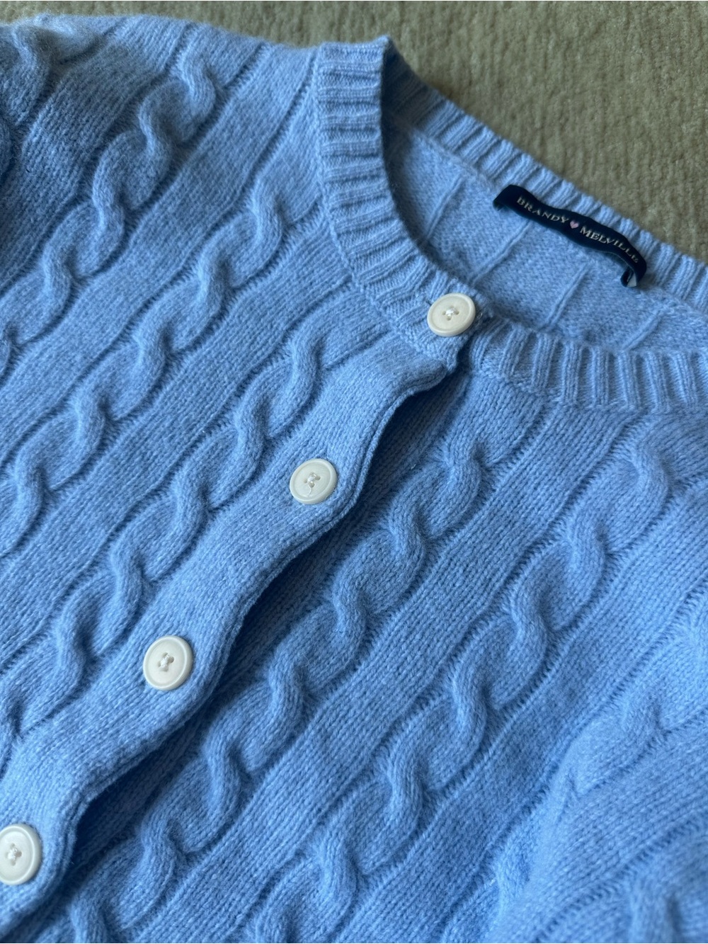 Brandy Melville Blue Cable-Knit Cardigan - Picture 5 of 5